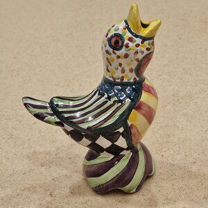 RARE COLLECTIBLE NEW MACKENZIE CHILDS PICCADILLY CERAMIC PIE BIRD FIGURINE